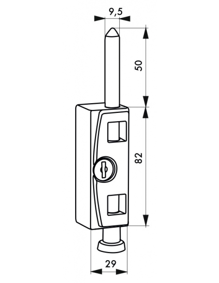 THIRARD - Verrou à clé pour fenêtre et porte coulissante, blanc, 2